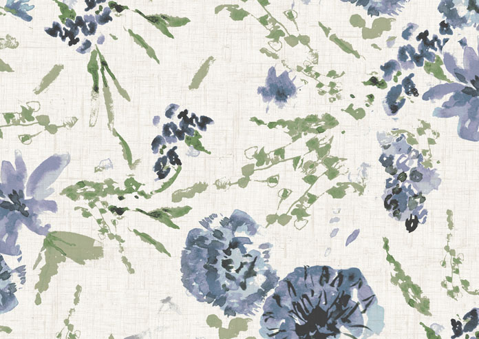 Watercolour Floral, Misty Blue - Twist&Fit Roller Blind - Image 6